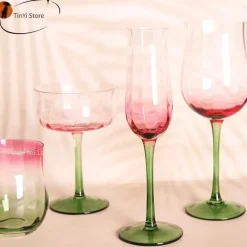 Pink Ripple Kristall-Weinglas-Set – Elegante Champagner-Rotweingläser