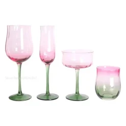 Pink Ripple Kristall-Weinglas-Set – Elegante Champagner-Rotweingläser