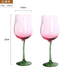 Pink Ripple Kristall-Weinglas-Set – Elegante Champagner-Rotweingläser