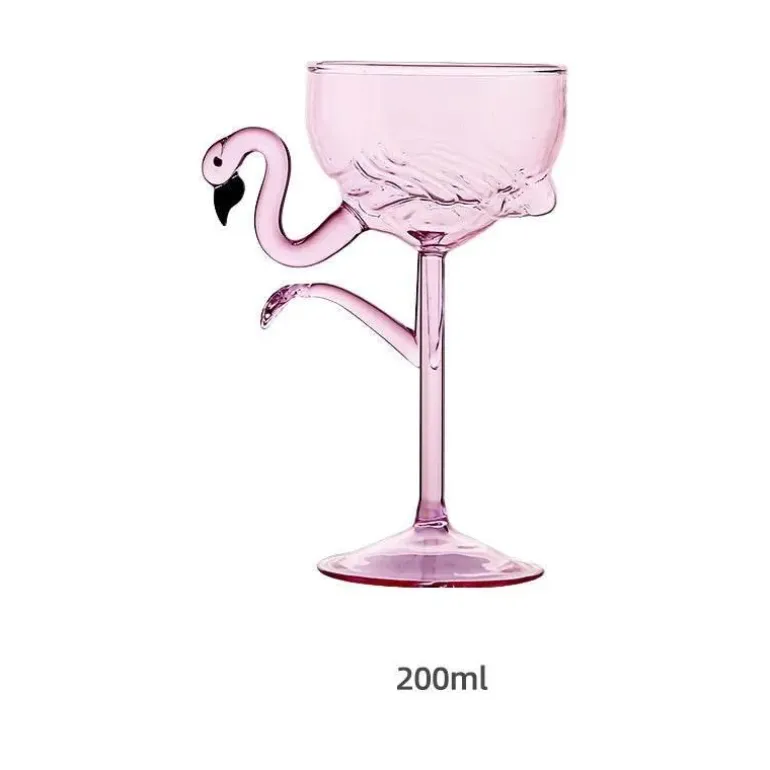 Pinke Flamingo-Cocktailgläser – transparentes Trinkgeschirr für Partys
