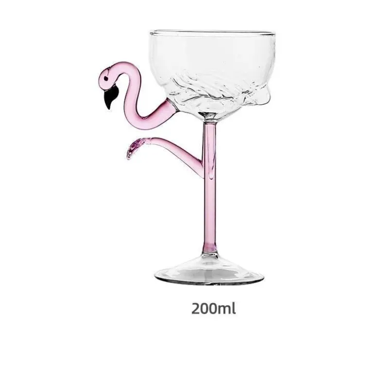 Pinke Flamingo-Cocktailgläser – transparentes Trinkgeschirr für Partys
