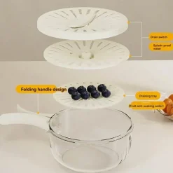 Platzsparender Abtropfkorb für Gemüse und Obst – Aufbewahrungslösung für die Küche