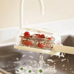 Platzsparender Abtropfkorb für Gemüse und Obst – Aufbewahrungslösung für die Küche