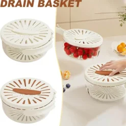 Platzsparender Abtropfkorb für Gemüse und Obst – Aufbewahrungslösung für die Küche