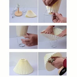 Plissierte Tischlampe aus Holz – Moderne, stilvolle Beleuchtung für Ihr Zuhause