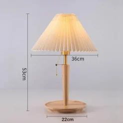 Plissierte Tischlampe aus Holz – Moderne, stilvolle Beleuchtung für Ihr Zuhause