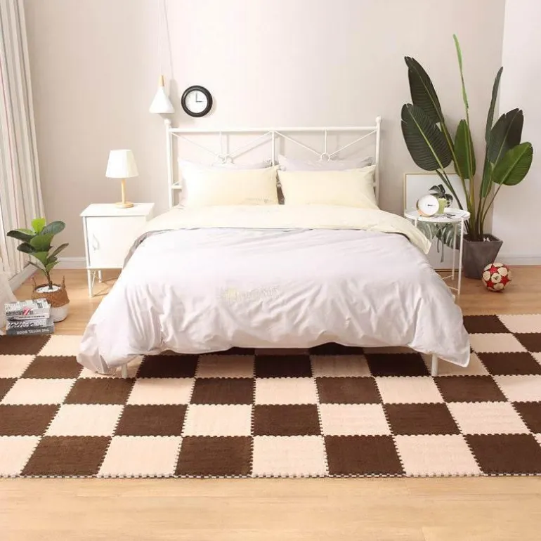 Plüschige Winter-Puzzlematte - Weiche DIY-Spielmatte