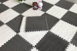 Plüschige Winter-Puzzlematte - Weiche DIY-Spielmatte