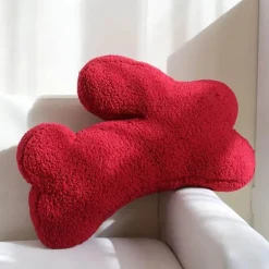 Plüsch-Kaninchenkissen - Dekoratives Bouclé-Kissen