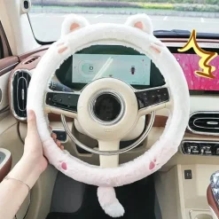 Plüsch-Lenkradbezug mit Tiermotiv – weiches Winter-Auto-Accessoire