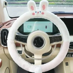 Plüsch-Lenkradbezug mit Tiermotiv – weiches Winter-Auto-Accessoire
