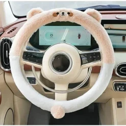 Plüsch-Lenkradbezug mit Tiermotiv – weiches Winter-Auto-Accessoire