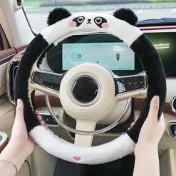 Plüsch-Lenkradbezug mit Tiermotiv – weiches Winter-Auto-Accessoire