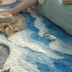 Plüsch-Wellenteppich – Weicher, rutschfester Teppich im Surf-Stil
