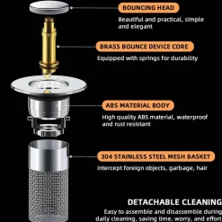 Pop-up-Spülbeckensieb – Abflussabdeckung gegen Verstopfung