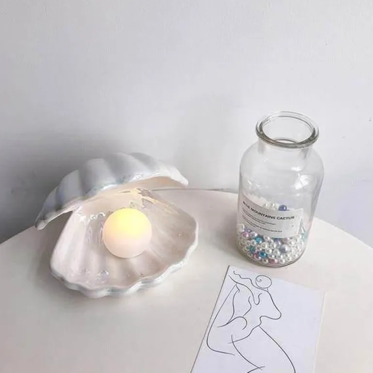 Portable Shell Night Light - Decorative Pearl Lamp