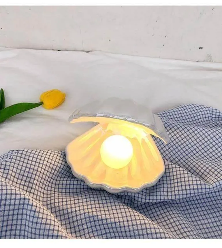 Portable Shell Night Light - Decorative Pearl Lamp