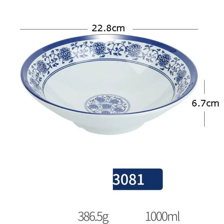 Porzellan-Geschirrset - Blau-weißes Imitationsgeschirr