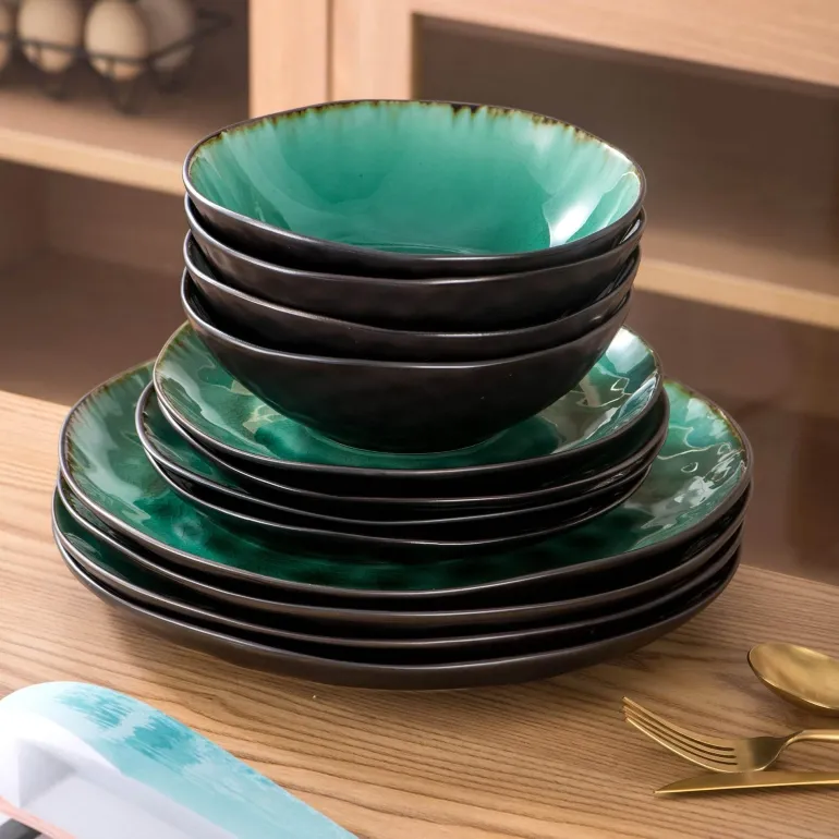 Porzellan-Geschirrset - Elegantes Geschirr für Zuhause