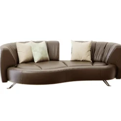 Premium Italian Leather Adjustable Sofa - Contemporary Wave Design