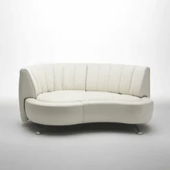 Premium Italian Leather Adjustable Sofa - Contemporary Wave Design