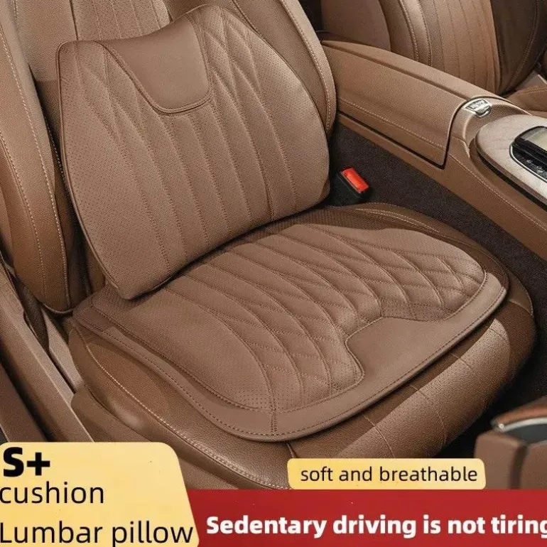 Premium-Autositzkissen aus Leder – atmungsaktive Komfortunterstützung