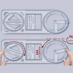 Präzisionslineal – Mehrwinkel-Zeichenwerkzeug für Mathematik und Kunst