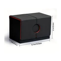 PU Leather Card Deck Box with Dice Tray – Holds 200+ Sleeved Cards