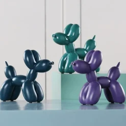 Puffaro Balloon Dog Sculpture – Colorful Resin Decorative Art