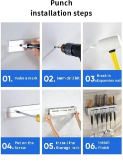 Punch-Free Küchen-Aufbewahrungsregal - Geschirr-Organizer-Regal