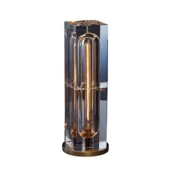 Quadratische Kristall-Tischlampe – Elegante, moderne Leuchte