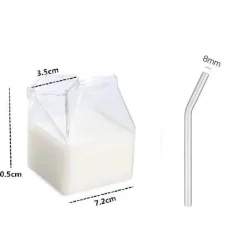 Quadratischer Milchbecher aus Glas, 250 ml, mikrowellengeeignet, Geschirr für die Küche im japanischen Stil