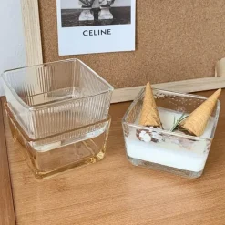 Quadratisches Glasschüssel-Set – multifunktional für Desserts, Salate, Eis und Joghurt