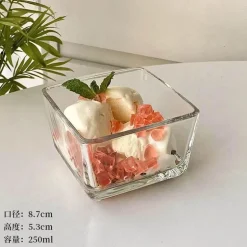 Quadratisches Glasschüssel-Set – multifunktional für Desserts, Salate, Eis und Joghurt
