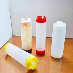 Quetschflasche mit Doppelkopf - Ketchup- und Dressing-Spender