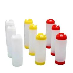 Quetschflasche mit Doppelkopf - Ketchup- und Dressing-Spender