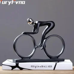 Radfahrer-Skulptur – Abstrakte Kunst, Heimdekoration für Sportler