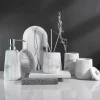 Raine Sandstone Bathroom Accessories - Elegant Stone Bathroom Set