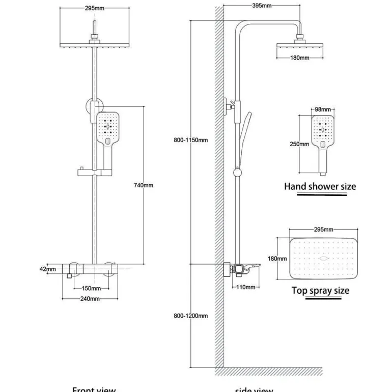 Rainfall Shower Set - Stylish Bathroom Fixture