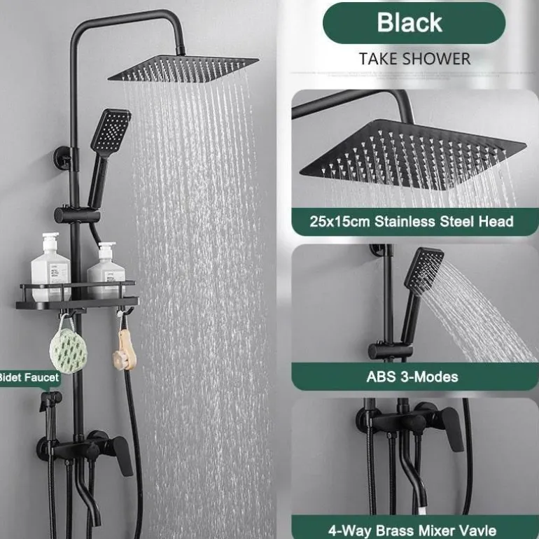 Rainfall Shower Set - Stylish Bathroom Fixture