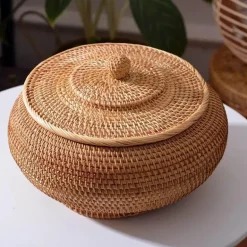 Rattan Aufbewahrungsbox - Handgewebter Küchenorganizer Home Decor