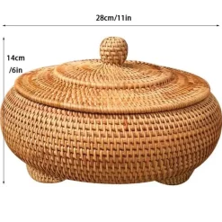 Rattan Aufbewahrungsbox - Handgewebter Küchenorganizer Home Decor