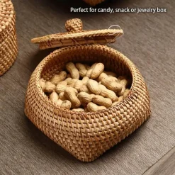 Rattan-Aufbewahrungsbox – Küchen-Organizer, Snackbehälter