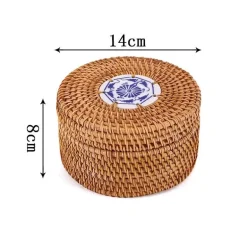 Rattan-Aufbewahrungsbox – Snack-Organizer für die Küche mit Deckel