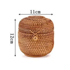 Rattan-Aufbewahrungsbox – Snack-Organizer für die Küche mit Deckel