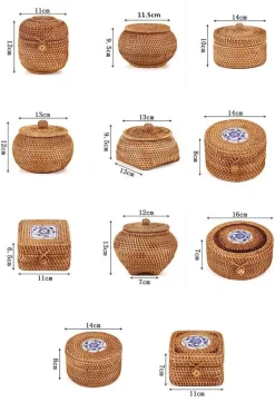 Rattan-Aufbewahrungsbox – Snack-Organizer für die Küche mit Deckel