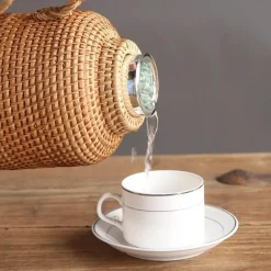 Rattan-Isolierflasche – 1 l Kaffee- und Teekanne