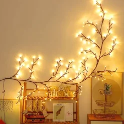 Rattan-Lichterketten – Dekorative Zweig-Lichterkette