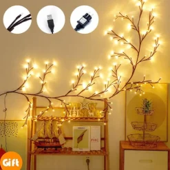 Rattan-Lichterketten – Dekorative Zweig-Lichterkette