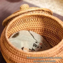 Rattan-Teedose – Aufbewahrungsbox für grünen Puer-Tee für Kung-Fu-Tee